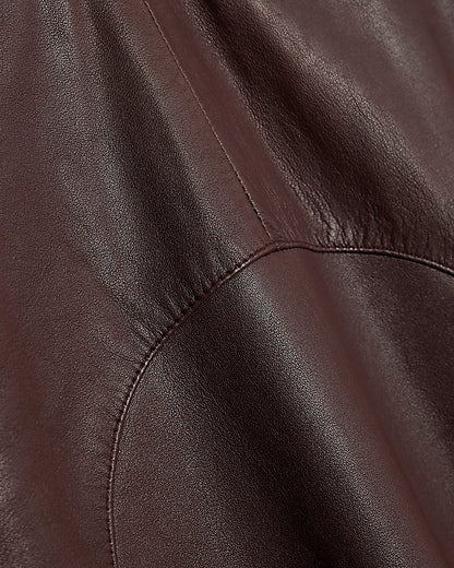 RI Studio Red Leather A Line midi Skirt
