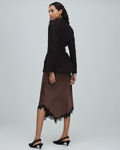 Brown Belted Suede Jacket