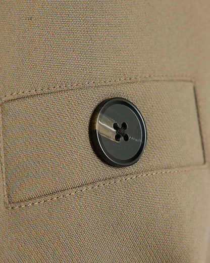 Beige High Neck Button Detail Waistcoat