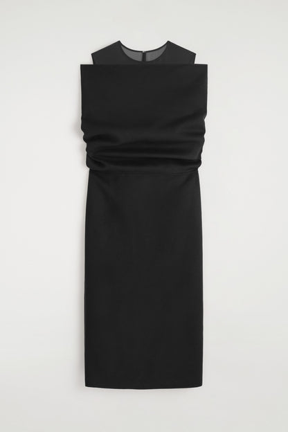 Off-The-Shoulder Wool-Silk Dress