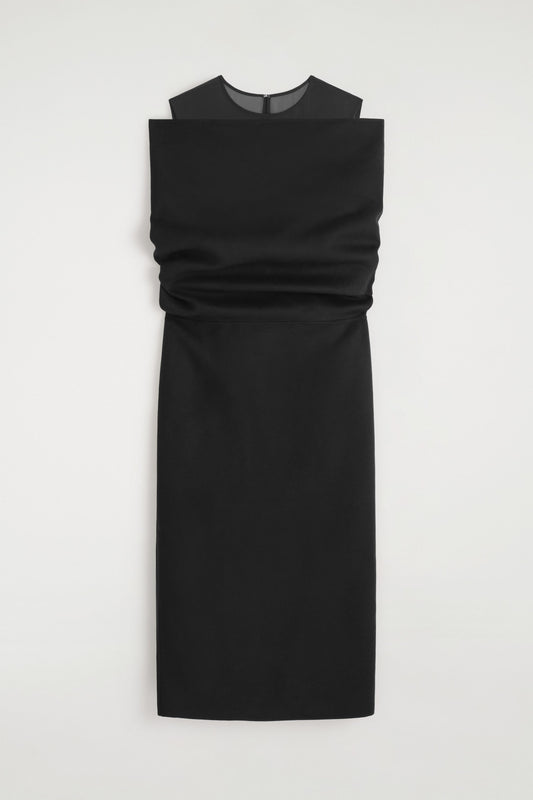 Off-The-Shoulder Wool-Silk Dress
