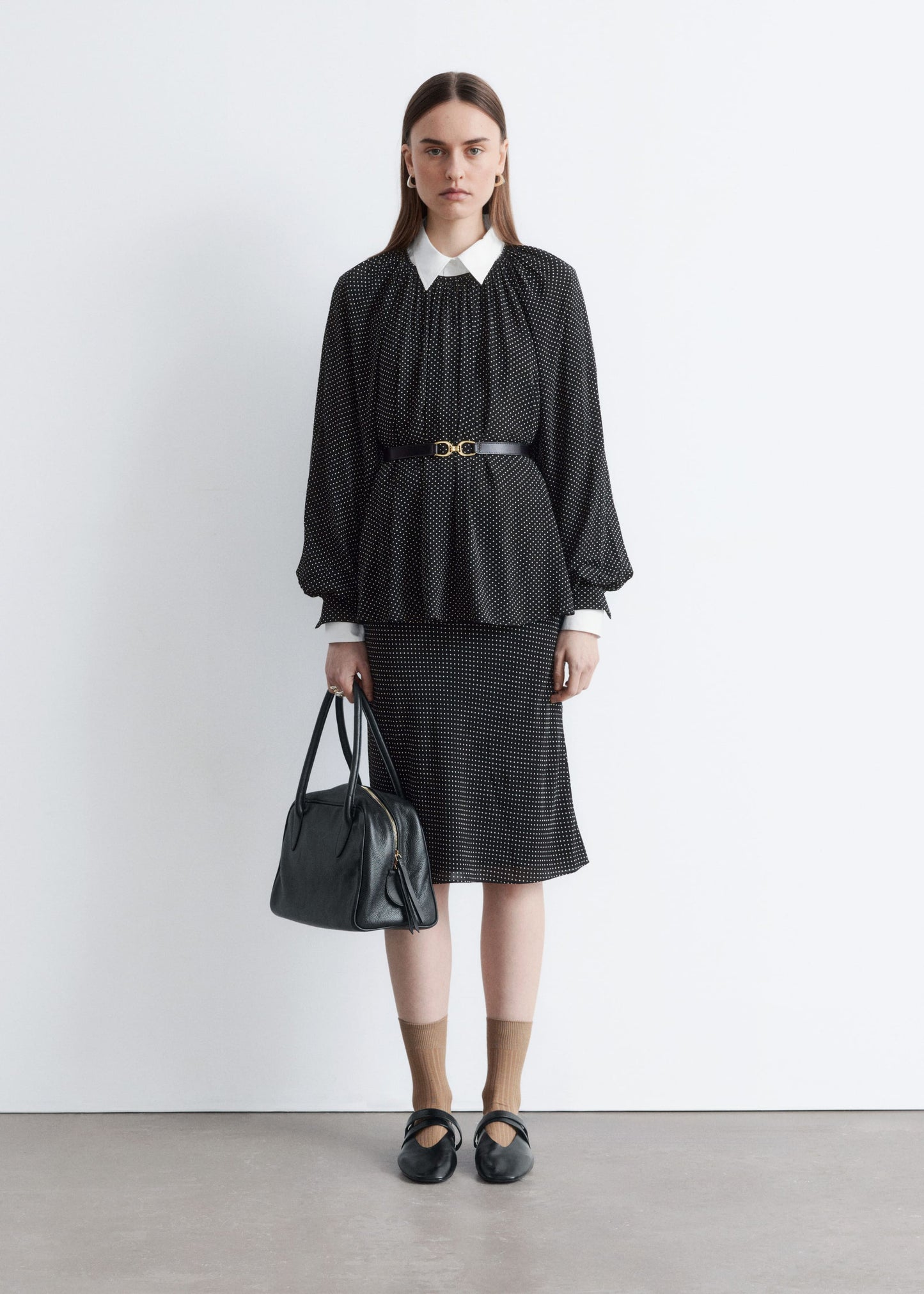 Balloon-Sleeve Blouse