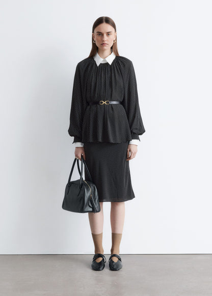 Balloon-Sleeve Blouse