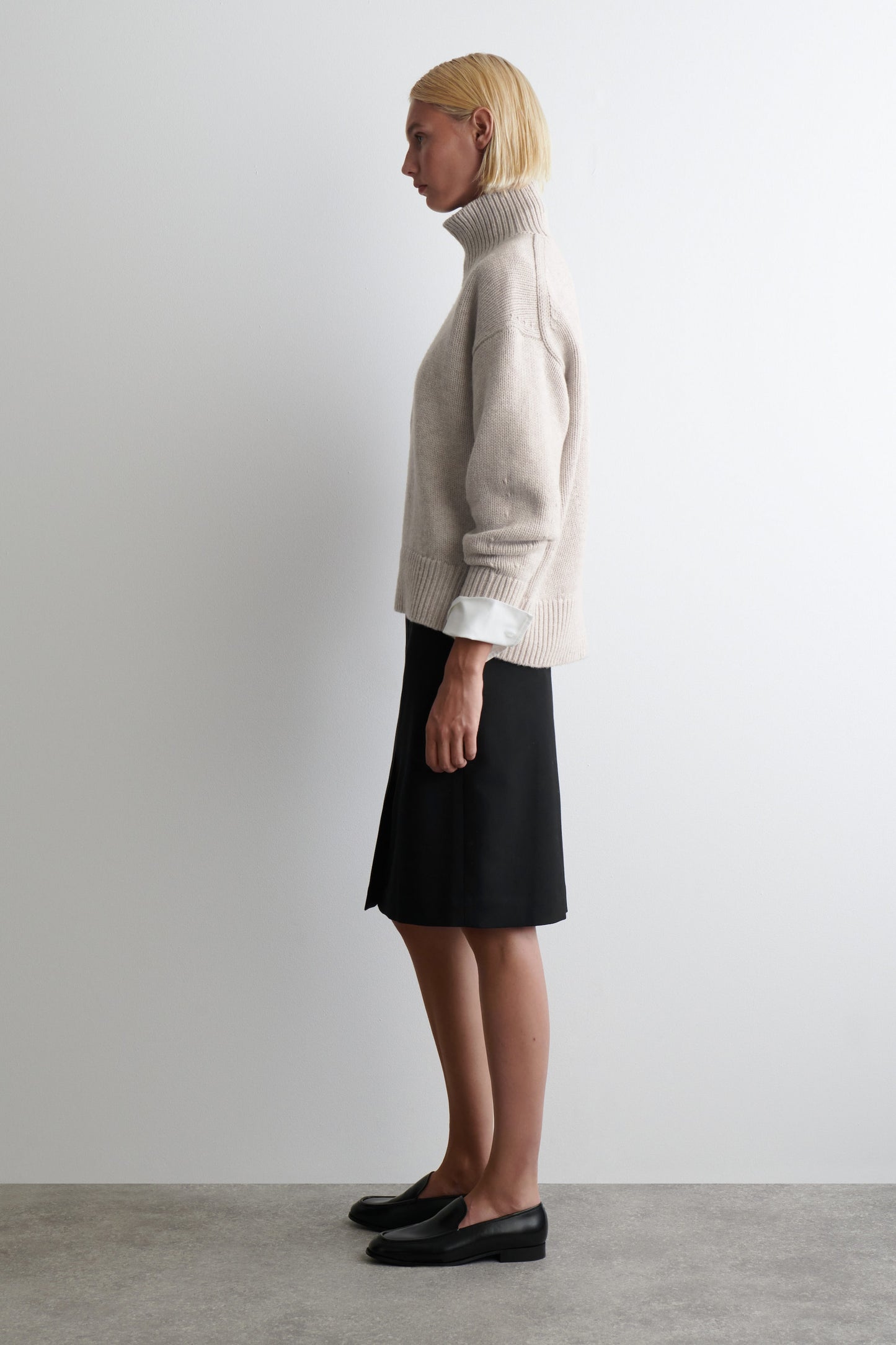 Chunky Funnel-Neck Wool Jumper