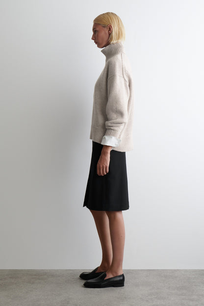 Chunky Funnel-Neck Wool Jumper