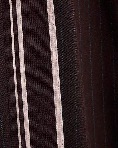 Red Pinstripe Tailored Wide Leg Joggers
