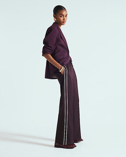 Red Pinstripe Tailored Wide Leg Joggers