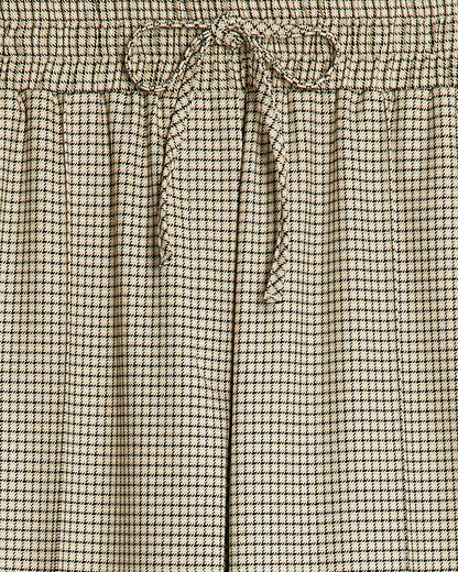 Beige Check Tailored Joggers