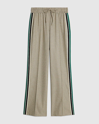 Beige Check Tailored Joggers