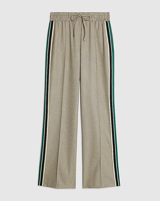 Beige Check Tailored Joggers