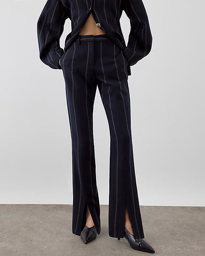 RI Studio Navy Slim leg Stripe Trousers