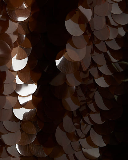 Brown Halter Neck Sequin Mini Dress