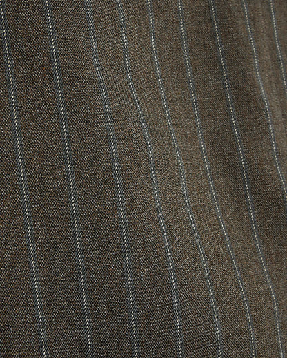 Brown Pinstripe Micro Shorts