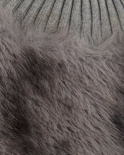 Grey Faux Fur Overlay Jumper