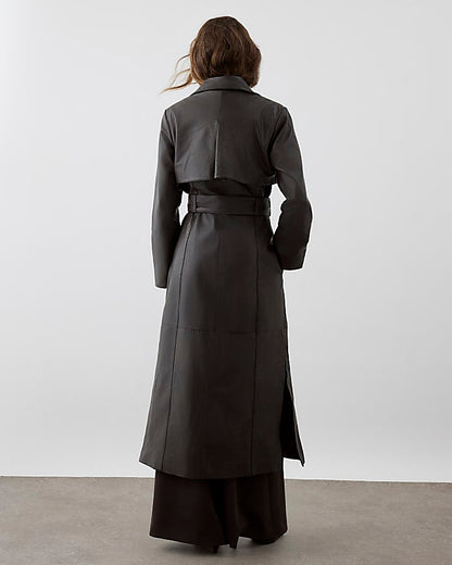 RI Studio Brown leather Trench Coat