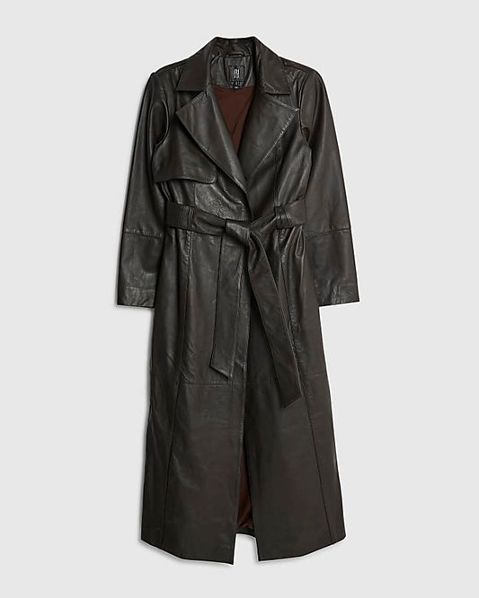 RI Studio Brown leather Trench Coat