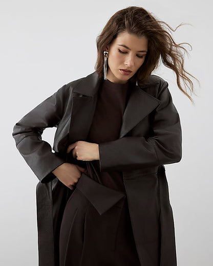 RI Studio Brown leather Trench Coat