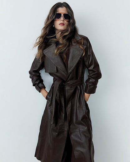 RI Studio Brown leather Trench Coat