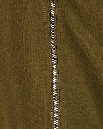 Khaki Belted Bubble Hem Jacket