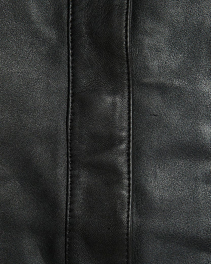 RI Studio Black Leather Shirt Mini Dress