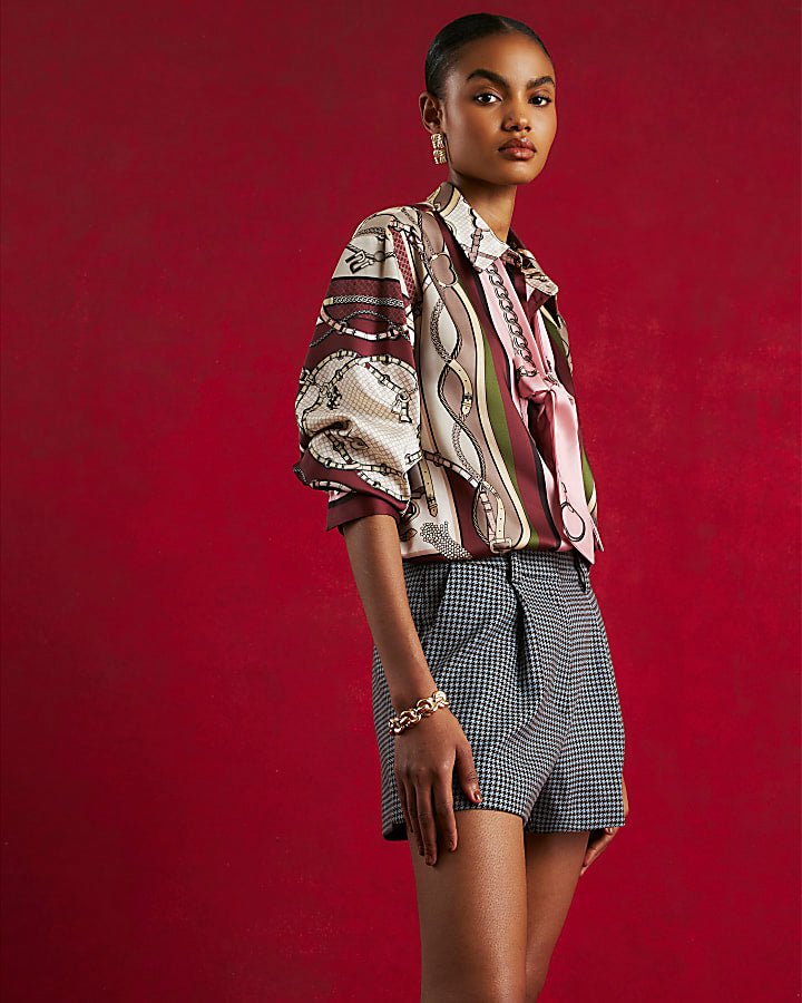 Pink Abstract Print Shirt