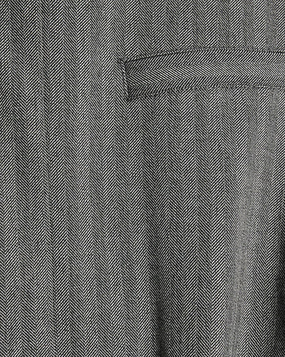 Grey Long Sleeve Herringbone Bomber Jacket