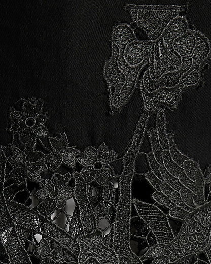 Black Relaxed Straight Lace Jeans