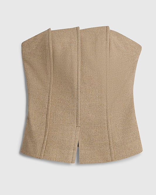 RI Studio Beige Structured Bandeau Top