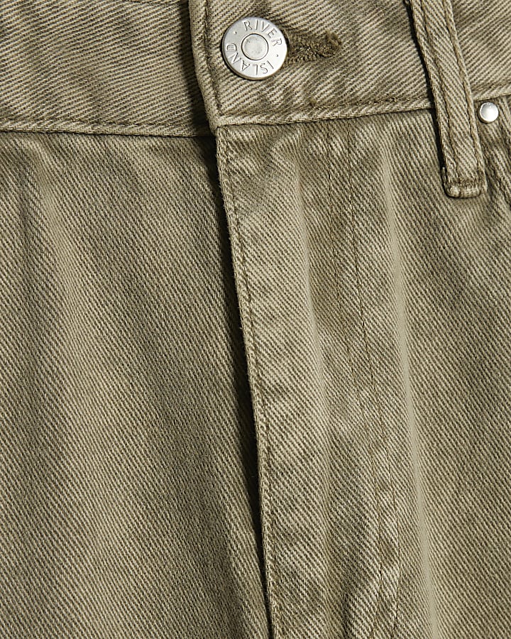 Green High Rise Relaxed Straight Leg Jeans