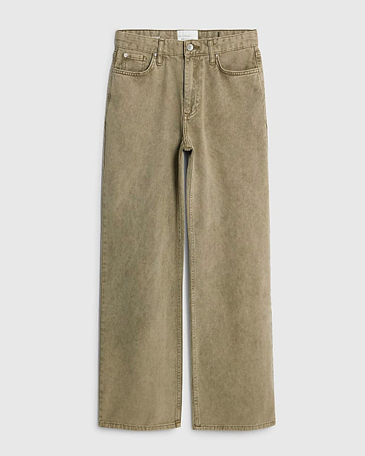 Green High Rise Relaxed Straight Leg Jeans