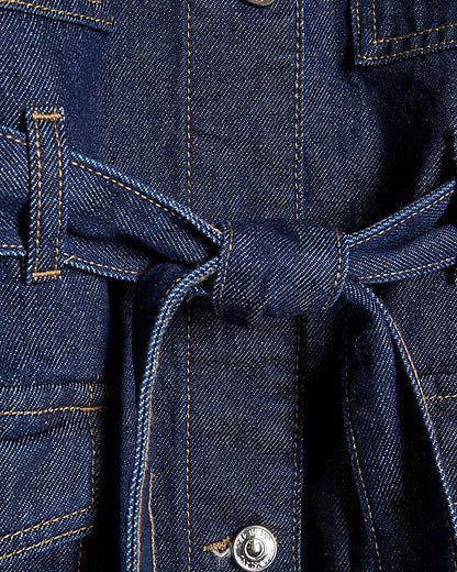 Blue Belted Denim Jacket