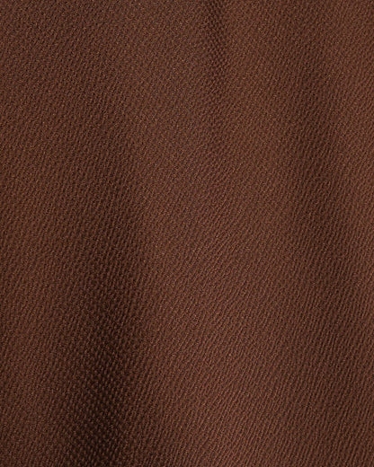 Brown Lace Trim Satin Midi Skirt