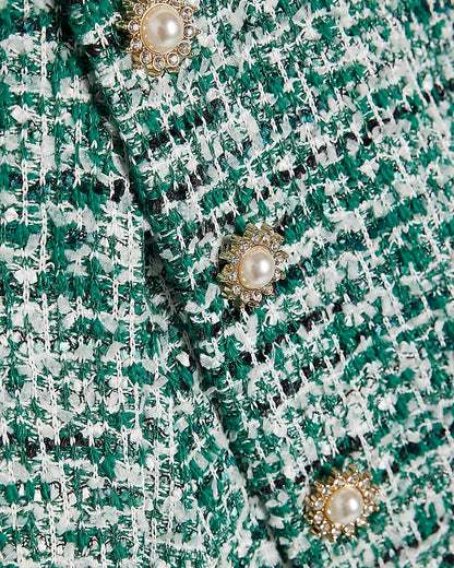 Green Boucle Wrap Over Shorts