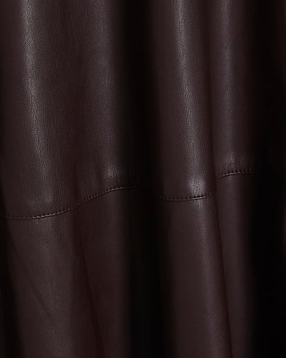 Red Faux Leather Full Circle Midi Skirt | River Island