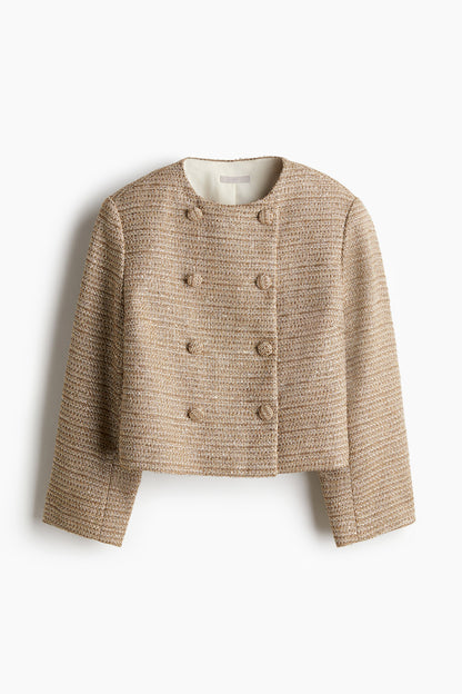 Textured double-breasted jacket