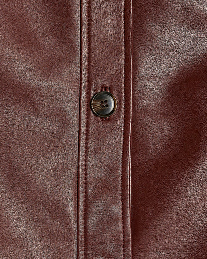 Red Leather Overshirt