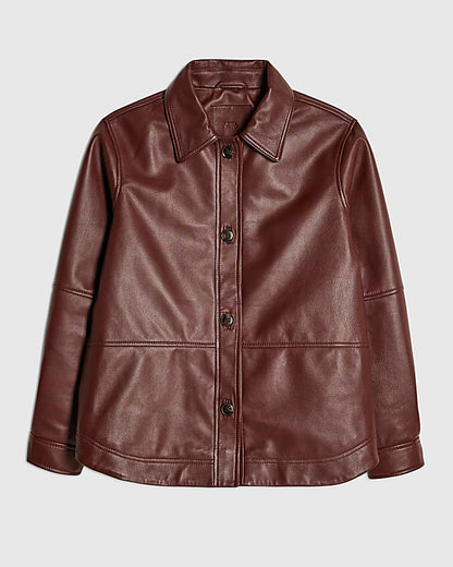 Red Leather Overshirt