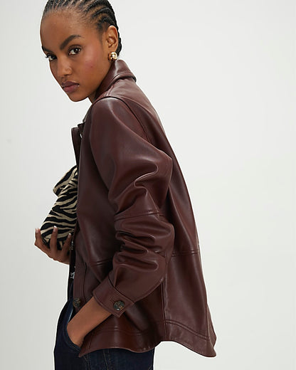 Red Leather Overshirt