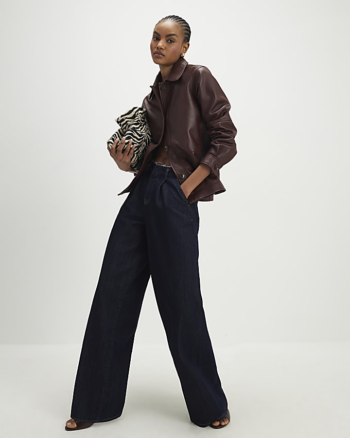 Red Leather Overshirt