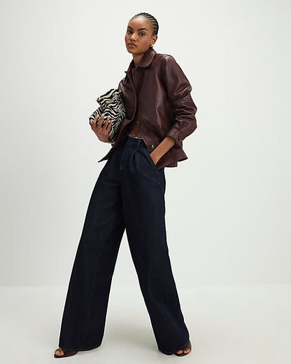 Red Leather Overshirt