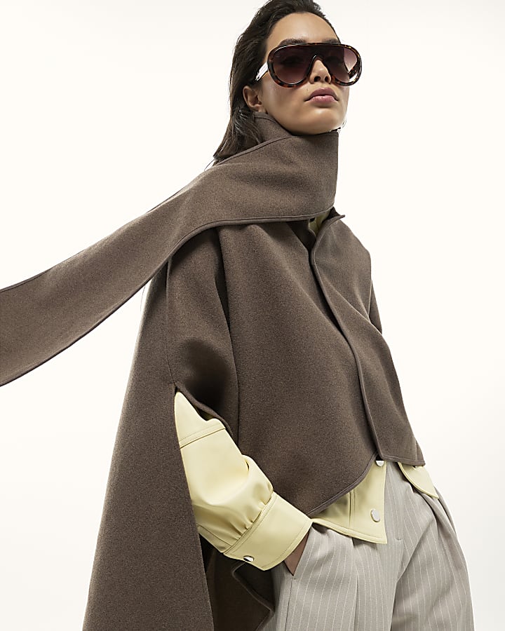 Brown Scarf Cape