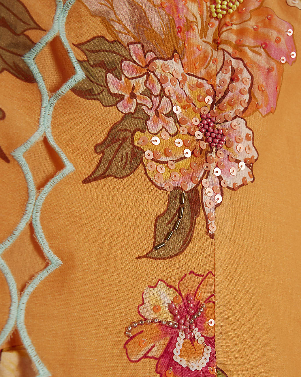 Orange Peplum Print Maxi Dress
