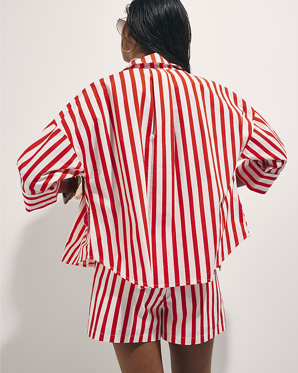 Red Stripe Beaded Shirt