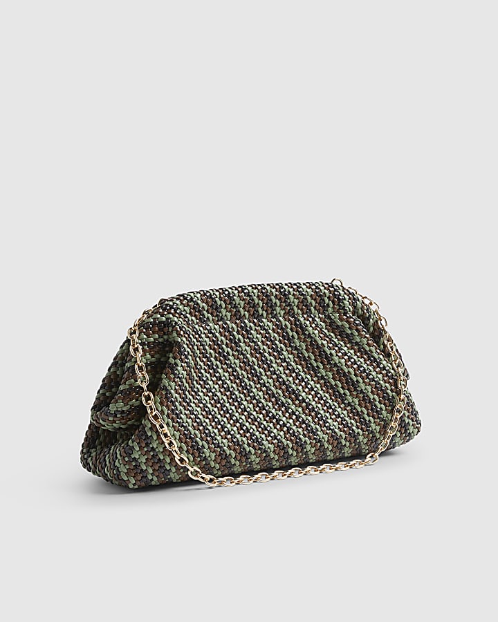 Brown RI Studio Weave Oversized Clutch Bag