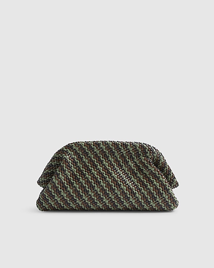 Brown RI Studio Weave Oversized Clutch Bag