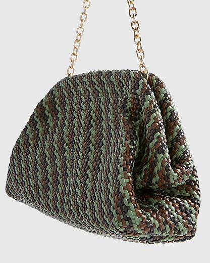 Brown RI Studio Weave Oversized Clutch Bag