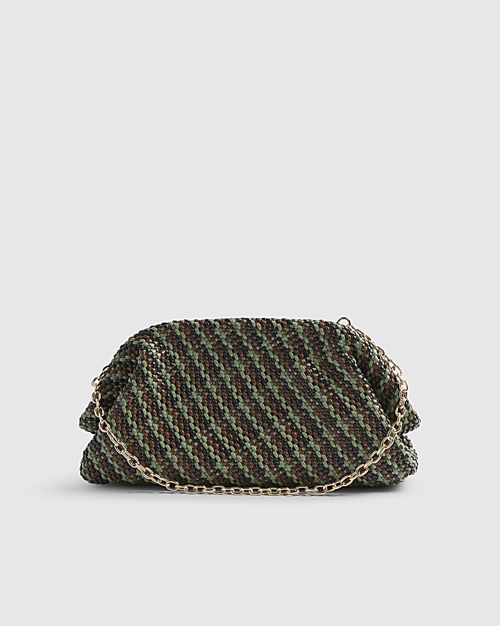Brown RI Studio Weave Oversized Clutch Bag