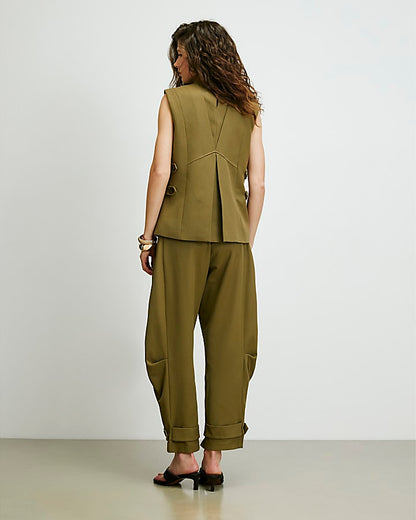 Green RI Studio Cuffed Tailored Trousers