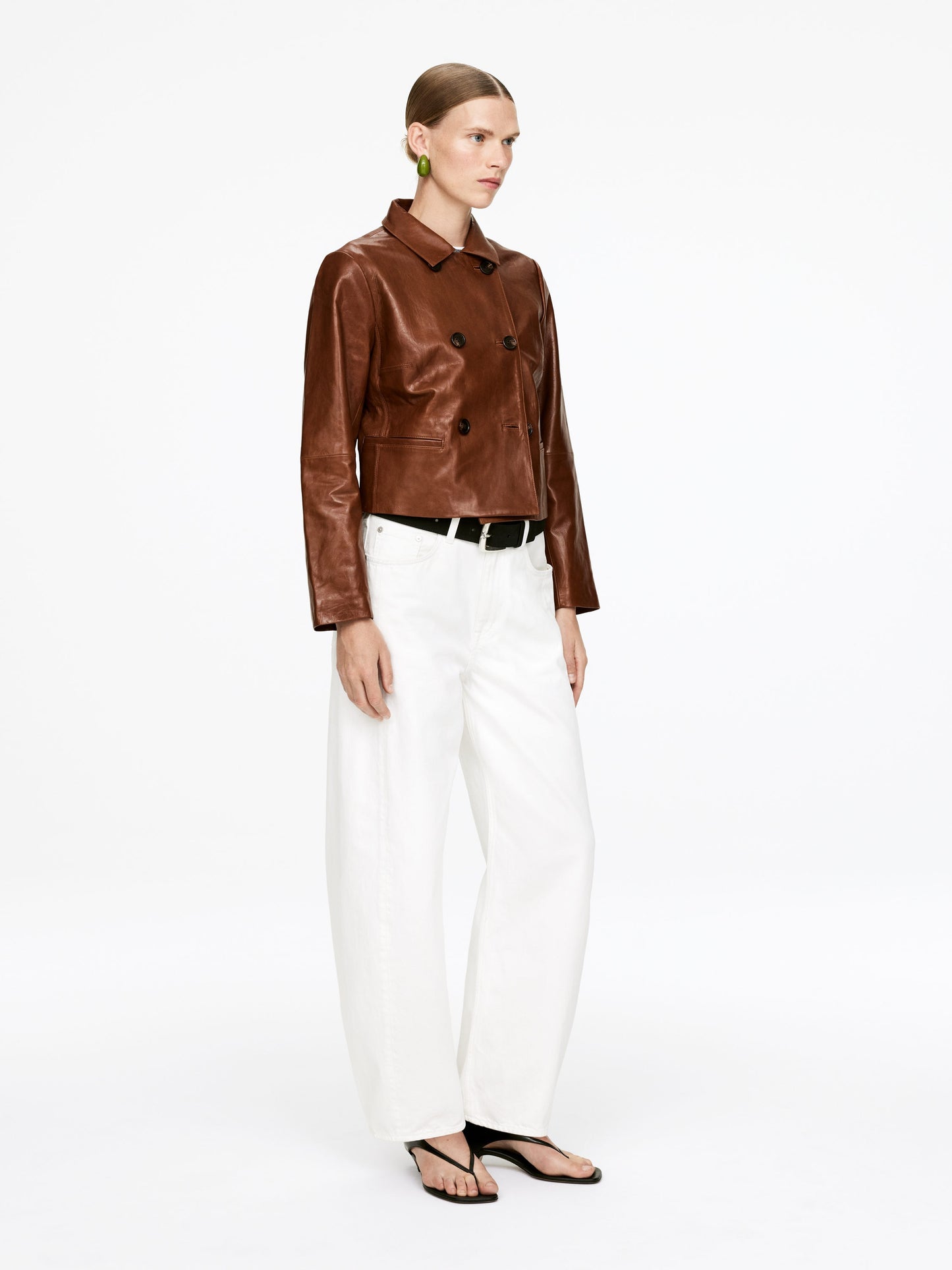 Double-Breasted Leather Jacket