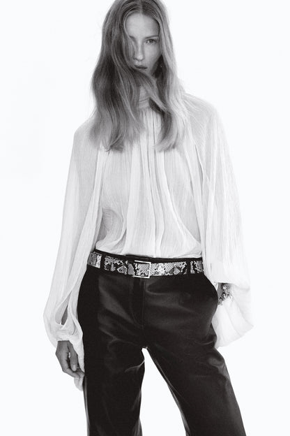 Tie-neck blouse